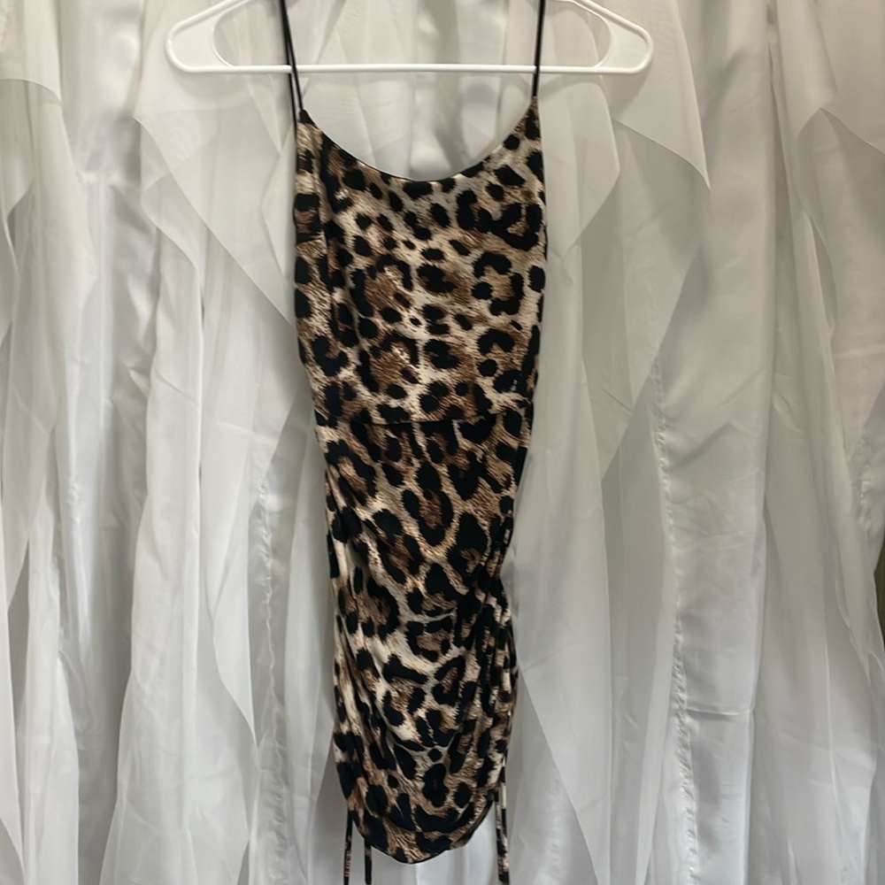Cheetah print mini dress